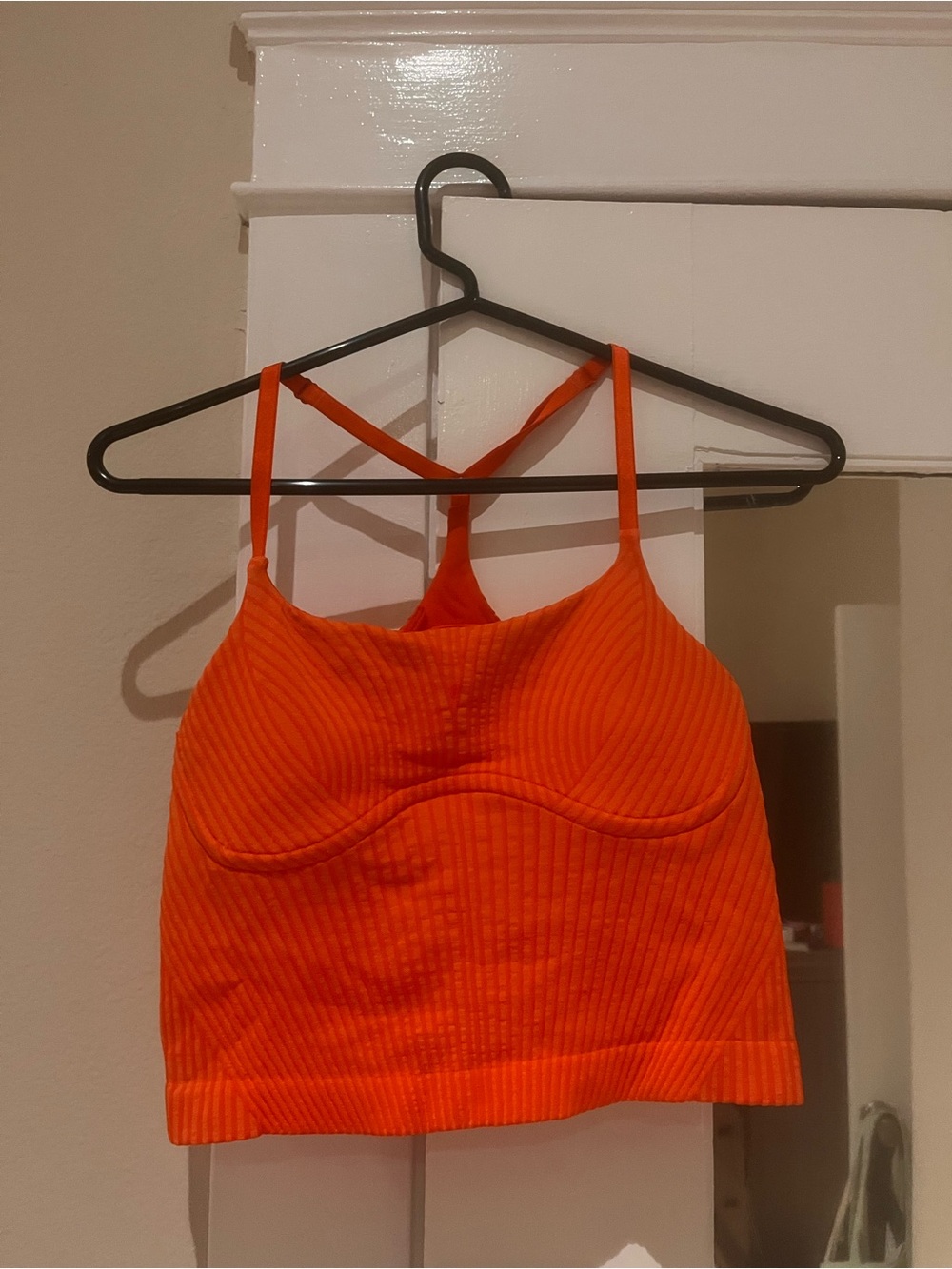 lululemon athletica Orange Ribbed Cropped Tank